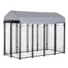 8' x 4' x 6' Outdoor Dog Playpen, Kennel with Lockable Door and Water-Resistant Canopy, for Medium/Large Dogs