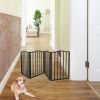 Pet Gate - Dog Gate for Doorways, Stairs or House - Freestanding, Folding, brown, Arc Wooden--Self-pick up is not supported.
