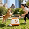 Automatic dog ball launcher, dog toy, orange