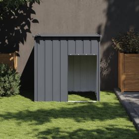 Dog House Anthracite Galvanized Steel 43.3x40.6x42.9 in Durable