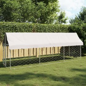 Dog Kennel Silver Galvanized steel, 100% polyethylene Large