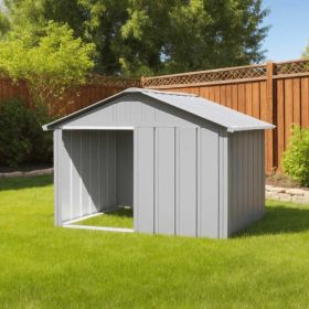 Dog House Grey Galvanized steel 45.9 x 40.6 x 32.1 in Durable