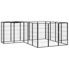Dog Playpen Black Powder-coated steel Large Durable Dog Playpen