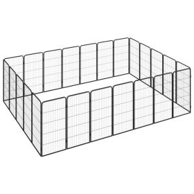 Dog Playpen Black Powder-coated steel Large Collapsible