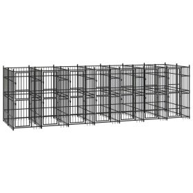 Dog Kennel Black Powder-coated steel 12.9 sq ft Locks