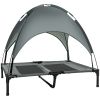 Elevated Dog Bed with Removable Canopy, Outdoor Dog Cot with UV Protection Canopy Shade, 36 inch Large Pet Bed for Camping, Gray