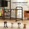 Dog bowl rack, storage rack, black