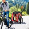 Dog Bike Trailer, Red & Black Pet Cart Wagon, Large Wheels for Off-Road Adventures with Your Pet