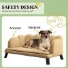 Dog sofa, pet bed, with four wooden legs, structurally stable