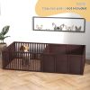 Puppy Whelping Box with Removable Doors Indoor Playpen Supplies Essentials 81x39 Coffee