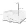 Puppy Whelping Box with Adjustable Door Pee Pad Pig Rail for Breeds Small to Large 41x39