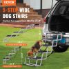 VEVOR Dog Stair for Cars, Wide 5-step Dog Car Steps, Folding Dog Car Ramp with Nonslip Surface, Portable Pet Steps Lightweight Aluminum for Car