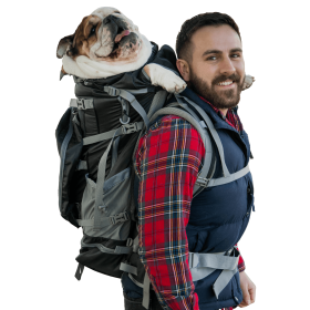Kolossus | Big Dog Carrier & Backpacking Pack (Color: black, size: Large (20"-23" from collar to tail))
