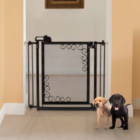 One-Touch Metal Mesh Pet Gate (Option: Antique Bronze)