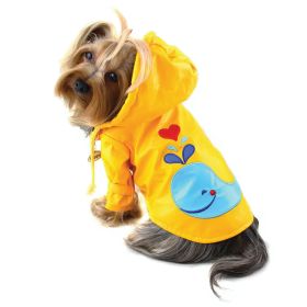 Splashing Whale Raincoat with Cotton Lining (Color: yellow, size: XS)